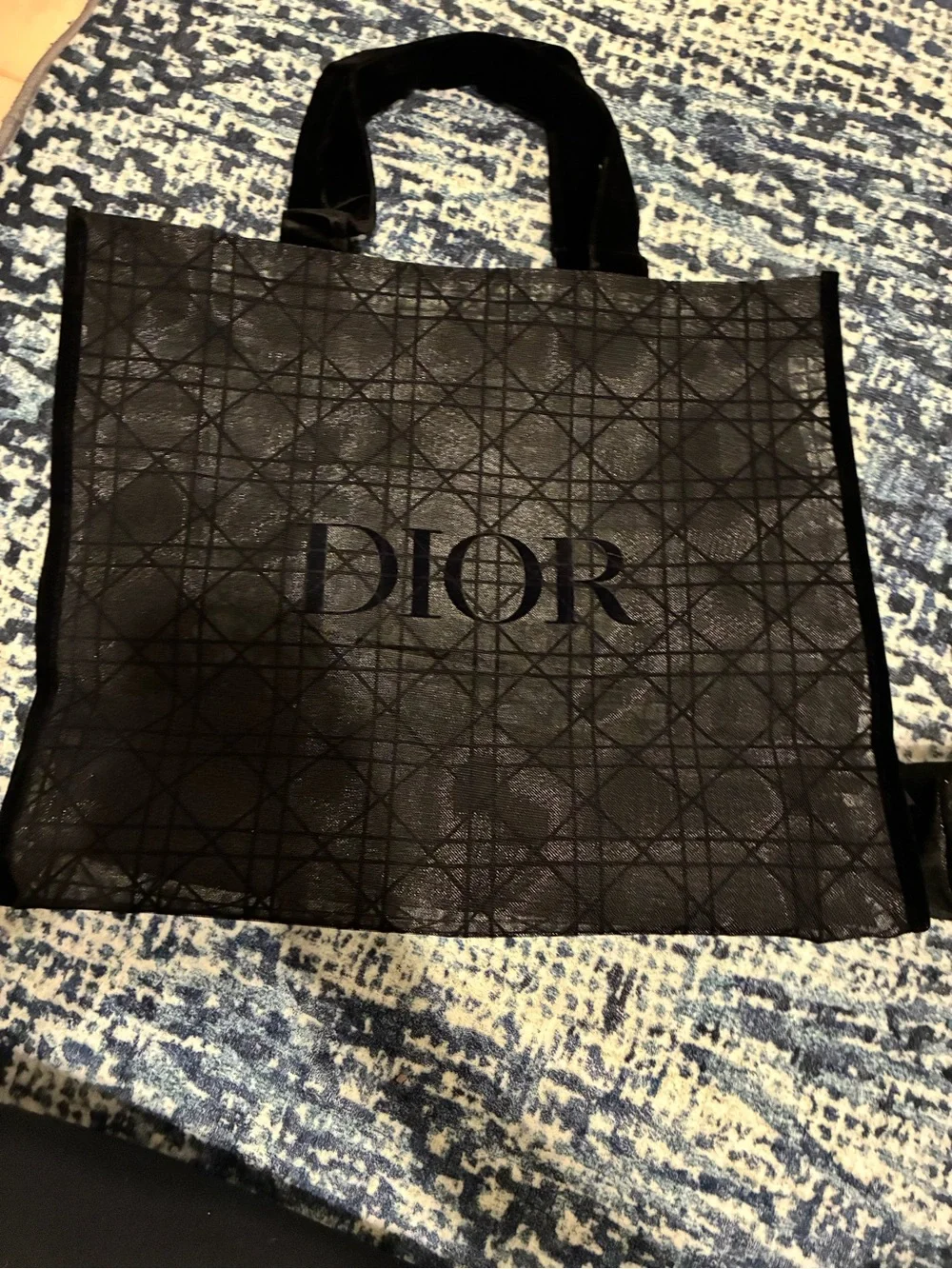 DIOR Black Logo Tote Bag & Makeup Pouch